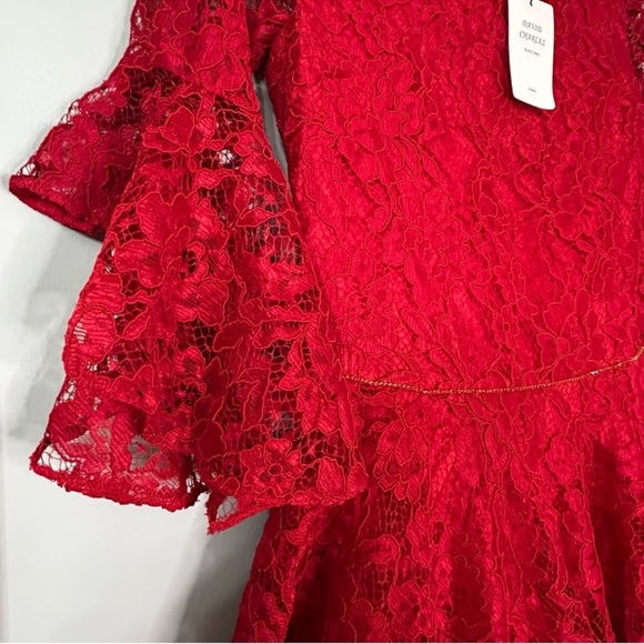 David Charles London Red Floral Lace Bell
Sleeve lined Dress Girls Size 16 - Picture 6 of 10